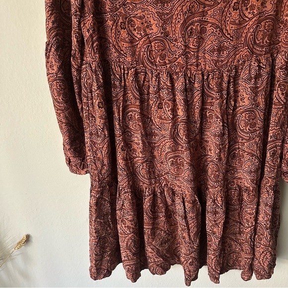 Lucky Brand Bohemian Western Cowgirl Paisley dress in Rust Orange size Small - Picture 4 of 7